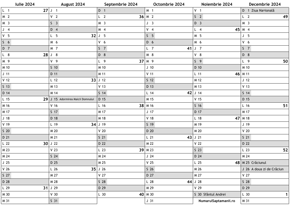 Calendar 2024 A Doua Jum tate Calendar 2024 A Doua Jum tate